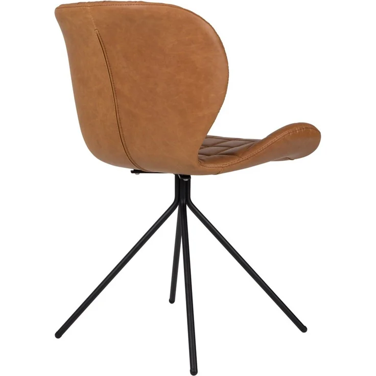 Zuiver Esszimmerstuhl OMG im 2er-Set, brauner Stoffbezug mit schwarzem Eisengestell, Wohnzimmer – Bild 3