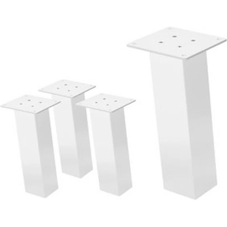 ML-DESIGN Tischbein 4er Set Tischbeine schräg Möbelfüße und Tischgestell aus Stahl, Bankkufen I-Design 30cm Weiß glänzend Möbelbeine 96° Neigung – Bild 6