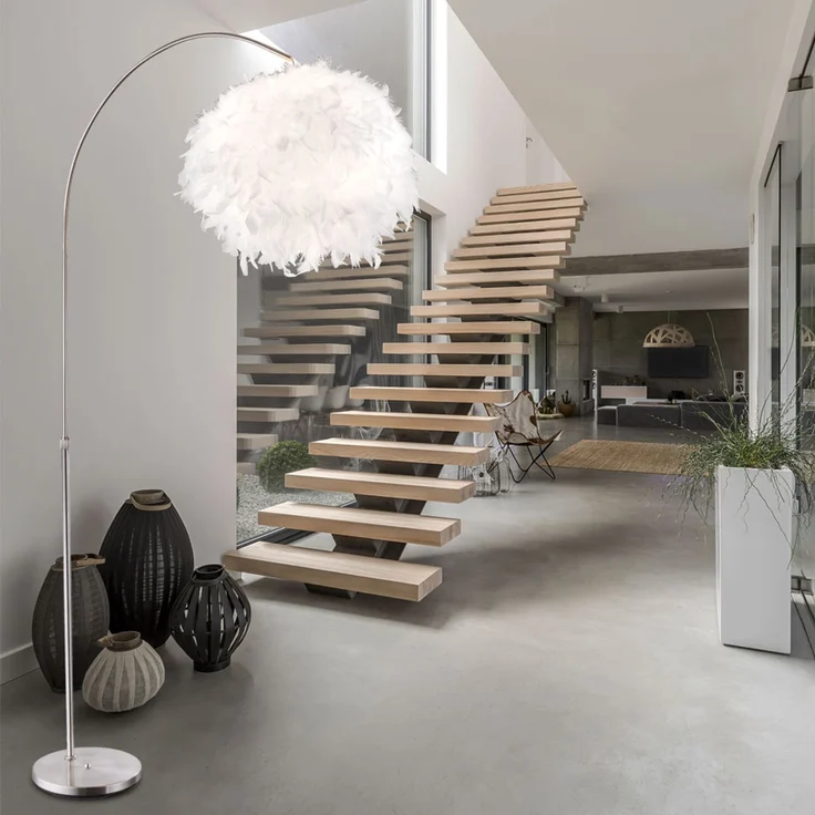 RGB LED Standlampe mit Feder-Lampenschirm und Farbwechsler – Bild 9