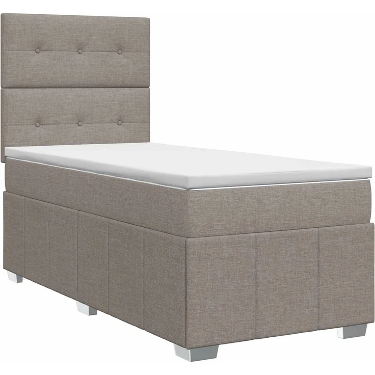 vidaXL Boxspringbett mit Matratze Taupe 100 x 200 cm Stoff 3454075 – Bild 2