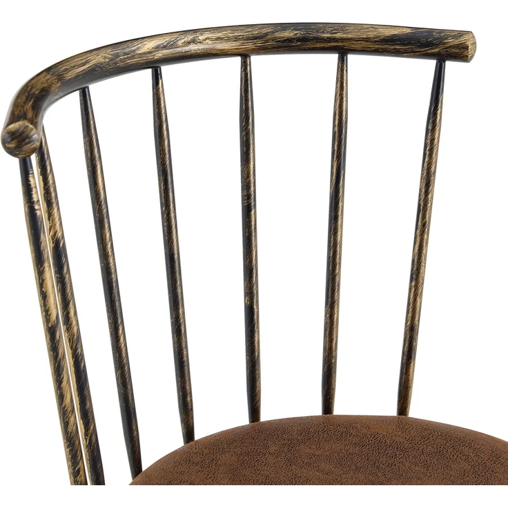 Moderner Metall-Barhocker im Windsor-Stil mit gepolstertem Sitz für Kücheninseln, Bars, Restaurants; Barhocker im Industrial-Stil in Barhöhe; Vintage- und Minimalismus-Stil--Braun--96x39x39cm--YOUDENOVA – Bild 6