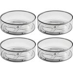 4er Set Drehbares Ordnungssystem Drehteller mDesign Smoke Grey / Transparent