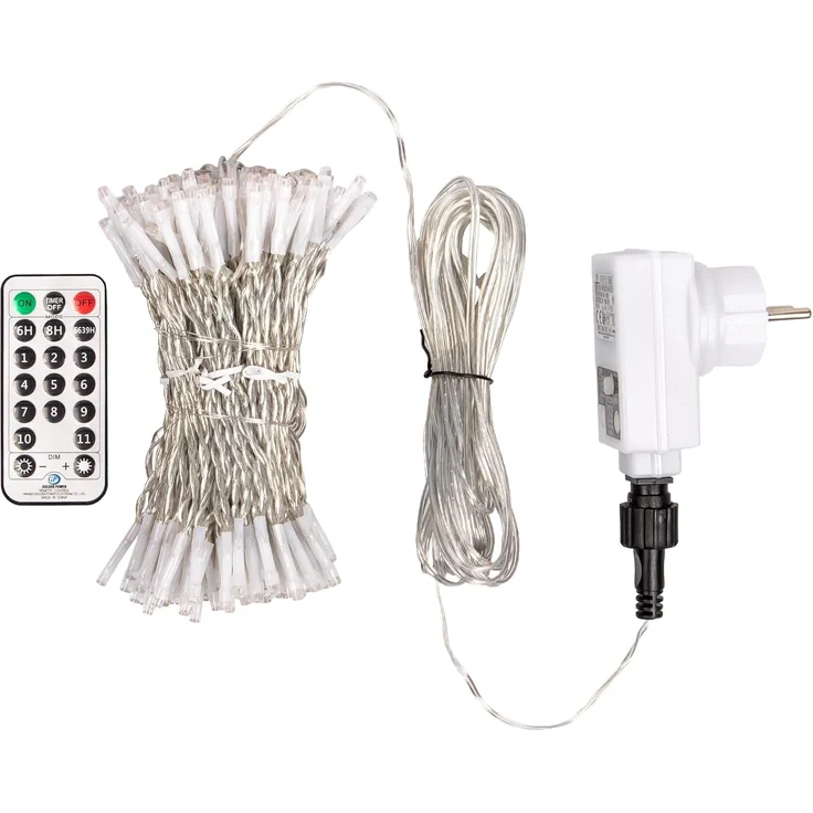 Idena LED-Lichtervorhang 200er NewTec, warmweiß/bunt, 2 x 1,5 m, mit Fernbedienung und Timer – Bild 3