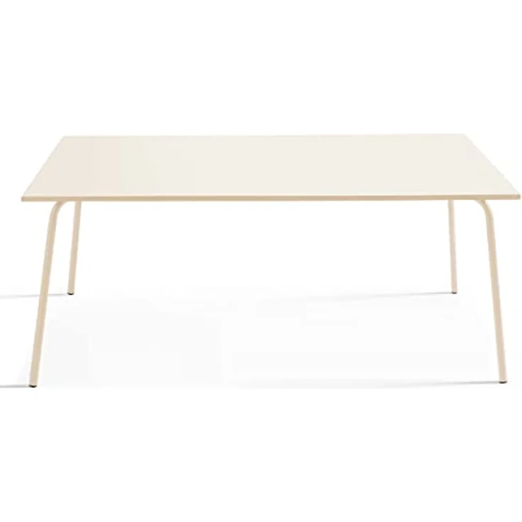 Oviala Palavas Gartentisch, Rechteckig, Metall, Creme, 180x90x72 cm, für 8 Personen, rost- und UV-beständig – Bild 3
