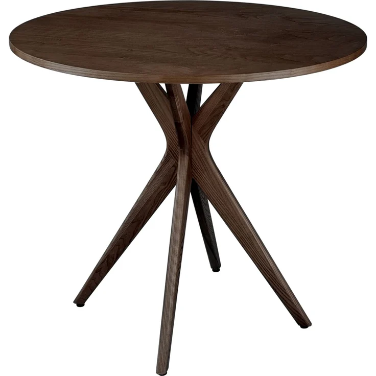 Ragaba runder Esstisch, Esche & MDF Eschenholzfurnier, Walnussbeize, Ø 80 cm – Bild 1