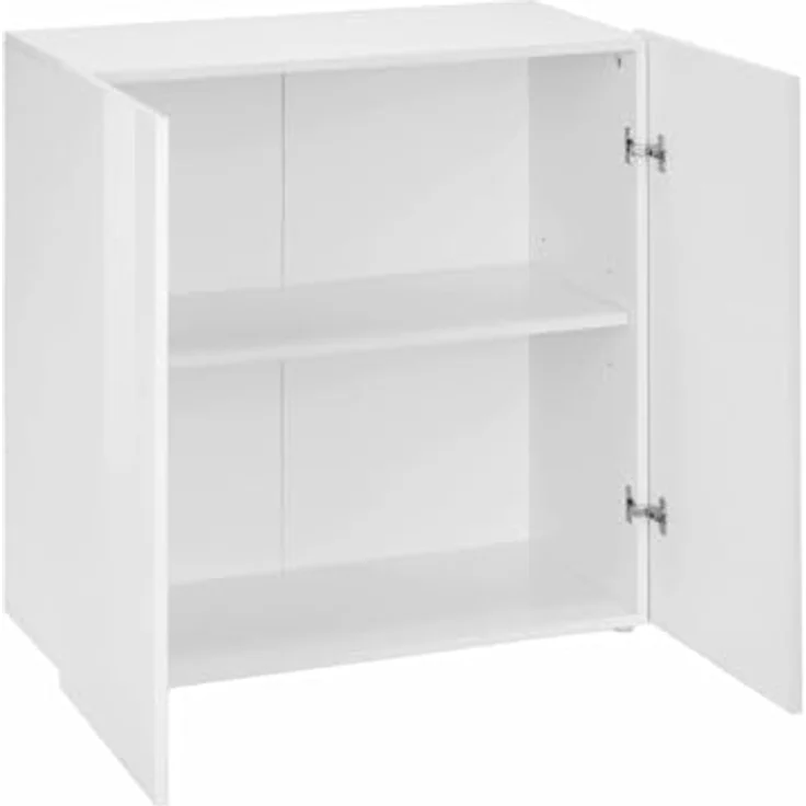 Dmora - Kommode Nicolò, 2-türiges Küchen-Sideboard, Wohnzimmer-Buffet, 100 % Made in Italy, 90 x 40 x 81 cm, glänzendes Weiß, – Bild 6