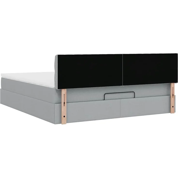 vidaXL Ottoman-Bett mit Matratze Hellgrau 180x200 cm Stoff 3311560 – Bild 8