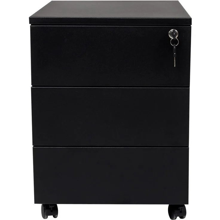 Schreibtisch und Stahl Rollcontainer, 3 Schübe, Buche, 200x80x75 cm – Bild 5
