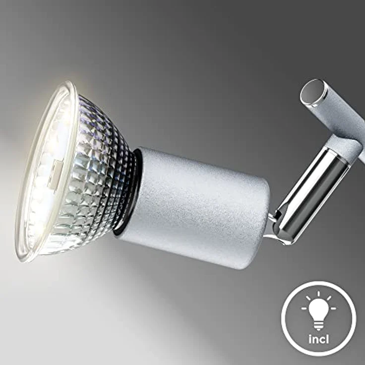 B.K.Licht Deckenleuchte Deckenspot 3x3W 750lm 3000K - 30-01-03-T, LED wechselbar, Titanfarbig Schwenkbar Drehbar GU10 Modern – Bild 9
