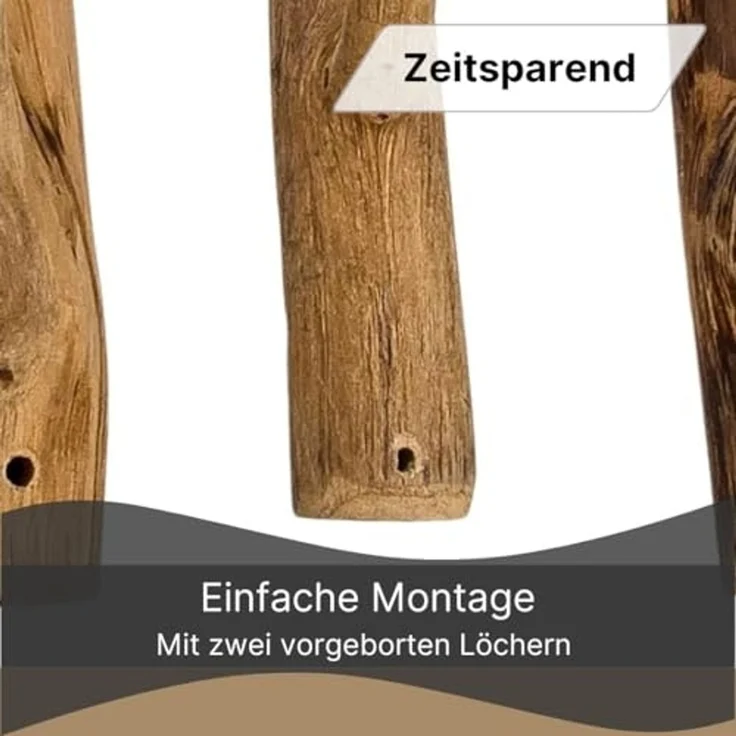 DESIGN DELIGHTS Wandgarderobe Garderobenhaken 9er Set LIMB, Holz massivholz Wurzel, Kleiderhaken,Wa – Bild 4
