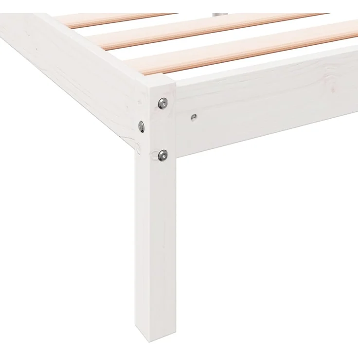 vidaXL Massivholzbett Extra Lang ohne Matratze Weiß 160x210 Kieferholz 852409 – Bild 6