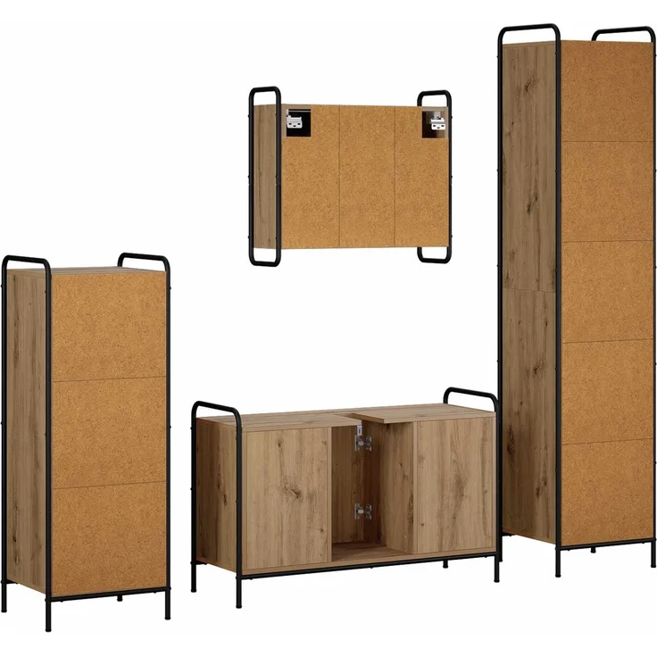 vidaXL Badezimmerschrank-Set 4 stk. Artisan-Eiche 40 x 36 x 181 cm 3444638 – Bild 8
