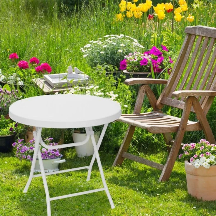 Relaxdays Gartentisch klappbar BASTIAN, 74 x 80 x 80 cm – Bild 2