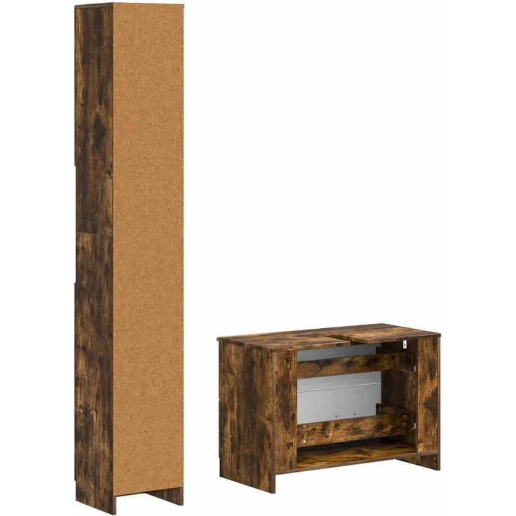vidaXL 2-teiliges Badezimmer Schrank Set UTRECHT Raucheiche 3417572 – Bild 5