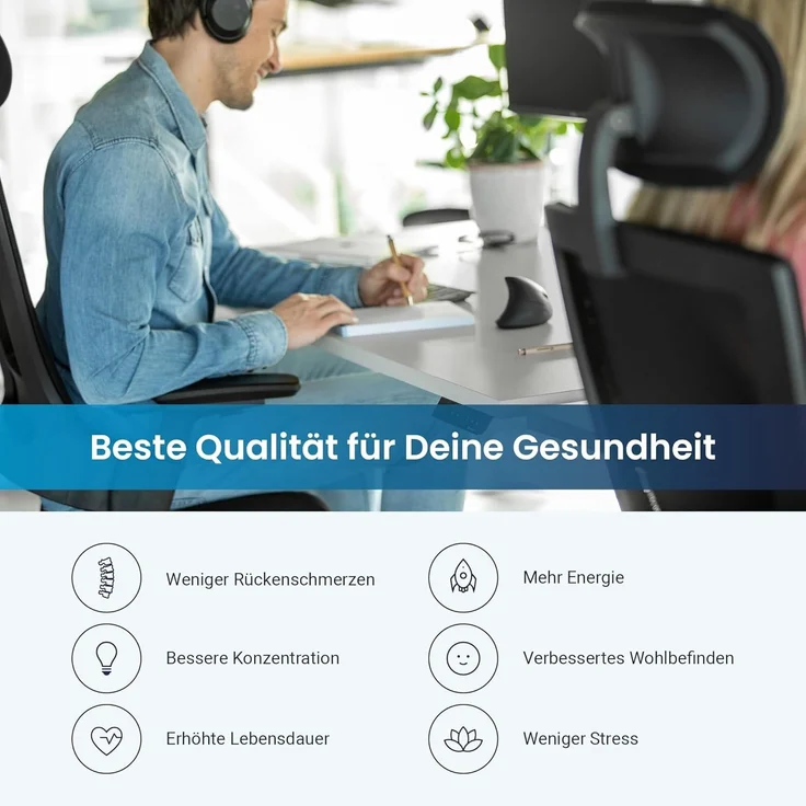 Desktopia Pro X - Elektrisch höhenverstellbarer Schreibtisch / Ergonomischer Tisch mit Memory-Funktion, Grau, Gestell Schwarz, 180x80 cm – Bild 6