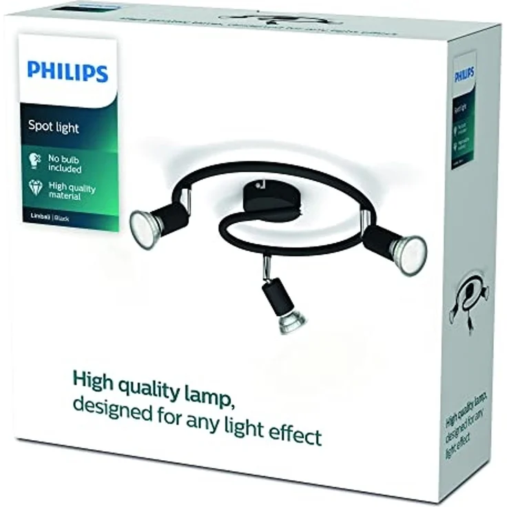 Philips Aufbauspot Strahler Oberflächenbeleuchtung GU10 3 Glühbirne(n) 220-240 V Schwarz – Bild 2