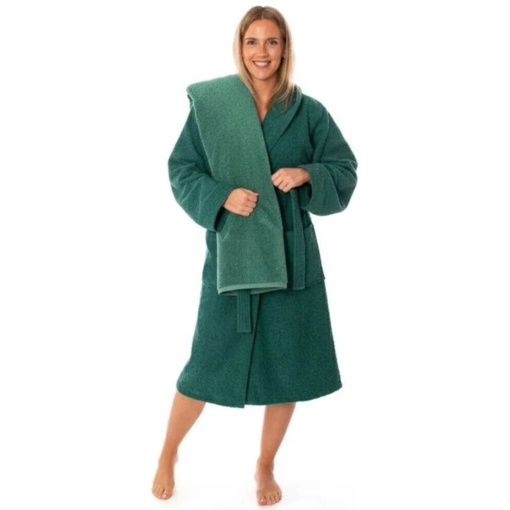 Lavea Saunatuch MEXICO Saunahandtuch 80×200 cm – optional mit Bademantel/Morgenmantel, Baumwolle (Set, 2-St), Hochwertiges Walkfrottier – Saunatuch oder Set mit Unisex-Bademantel – Bild 4