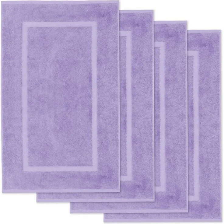 Lavea Badematte 4er Set Badeteppiche Elena Frottee 50x80 cm Badvorleger, 100% Baumwolle, 500 g/m² Frottier, weich & saugstark, pflegeleicht – Bild 4
