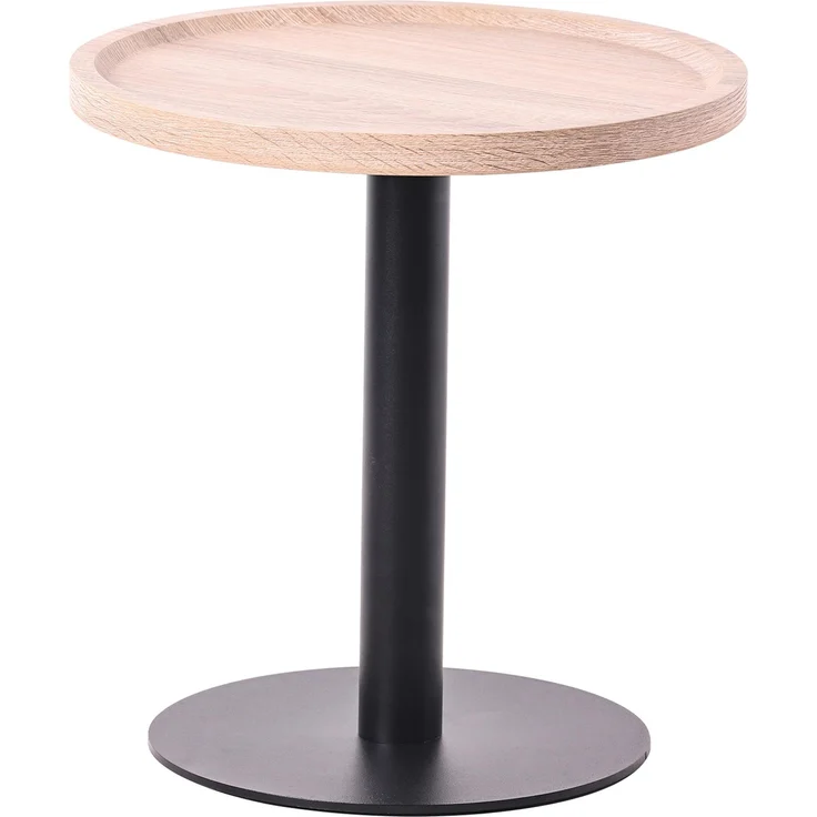 CLP Beistelltisch Aspen runde Tischplatte mit schwarzem Metallgestell,eiche M – Bild 1