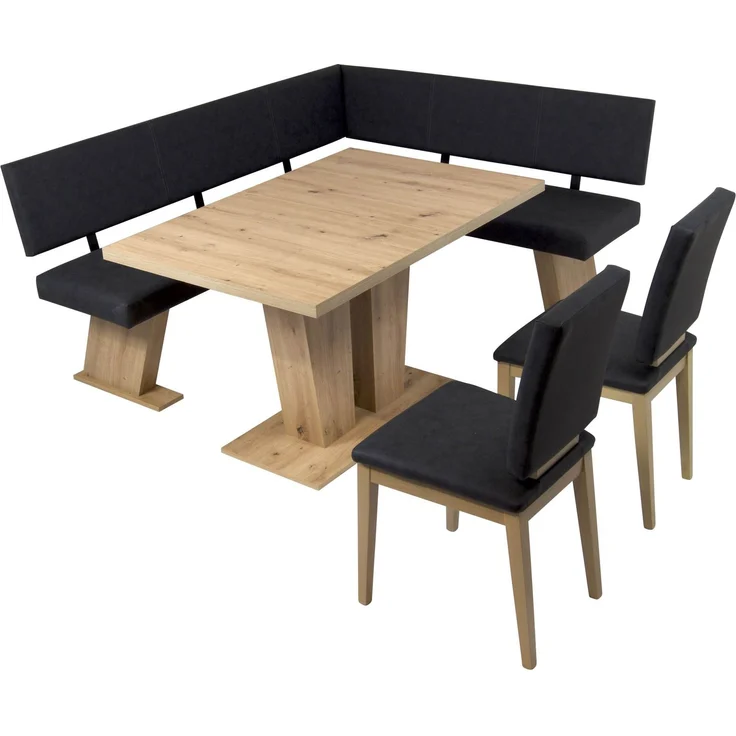 MSZ Design Eckbank Eckbankgruppe Essgruppe VERONA 181 x 150 cm Artisan Eiche – Bild 1