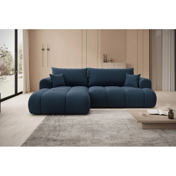 thematys Ecksofa TREVIO 260 x 165 cm, mit Schlaffunktion, mit Bettkasten, Blau (Element 13), Ausrichtung links – Bild 1