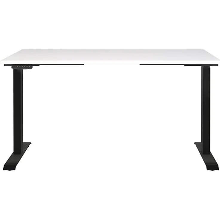 Germania Schreibtisch 7905-614, in Weiß/Schwarz, EL. höhenverstellb, 140 x 120 x 80 cm (BxHxT) – Bild 4