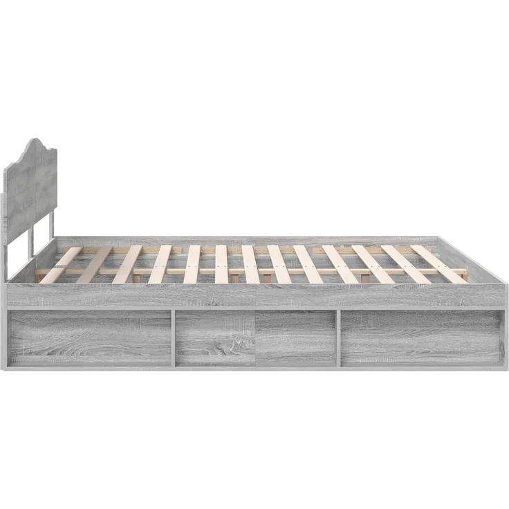 vidaXL Bettrahmen Graues Sonoma 180 x 200 cm Massives Kiefernholz 3412867 – Bild 7
