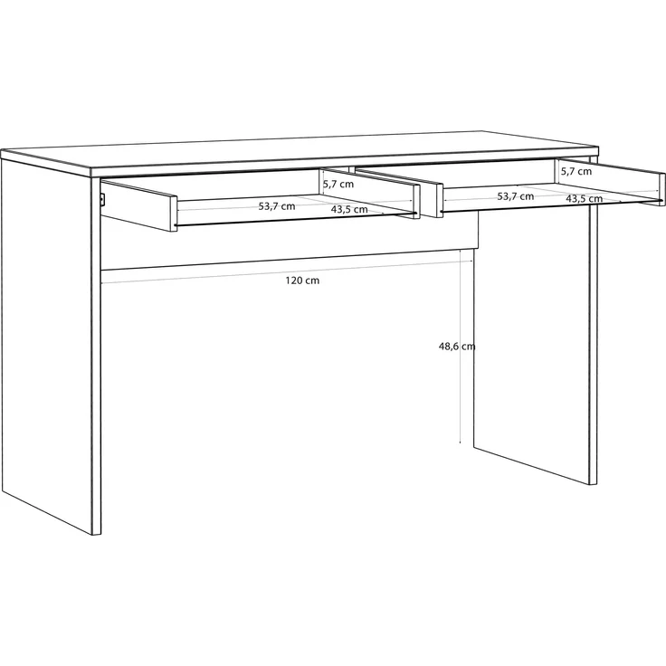 Schreibtisch >MILLES < in Sandfarbig - 124,8x77,3x53,1cm (BxHxT) – Bild 7