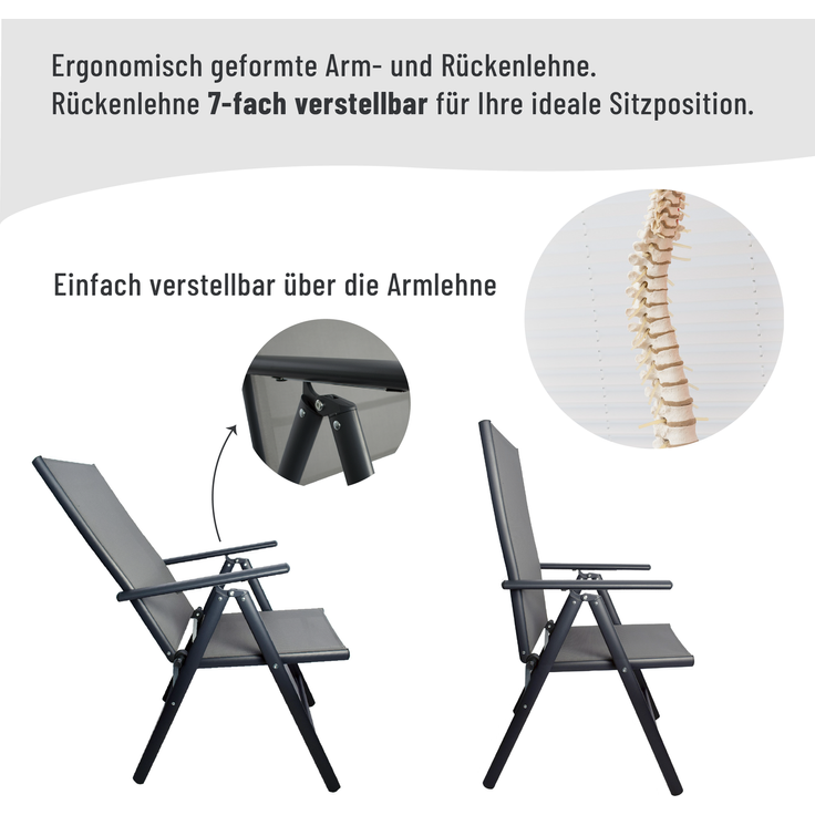 Klappstuhl Aluminium 2er Set Garten- & Campingstuhl – Bild 10