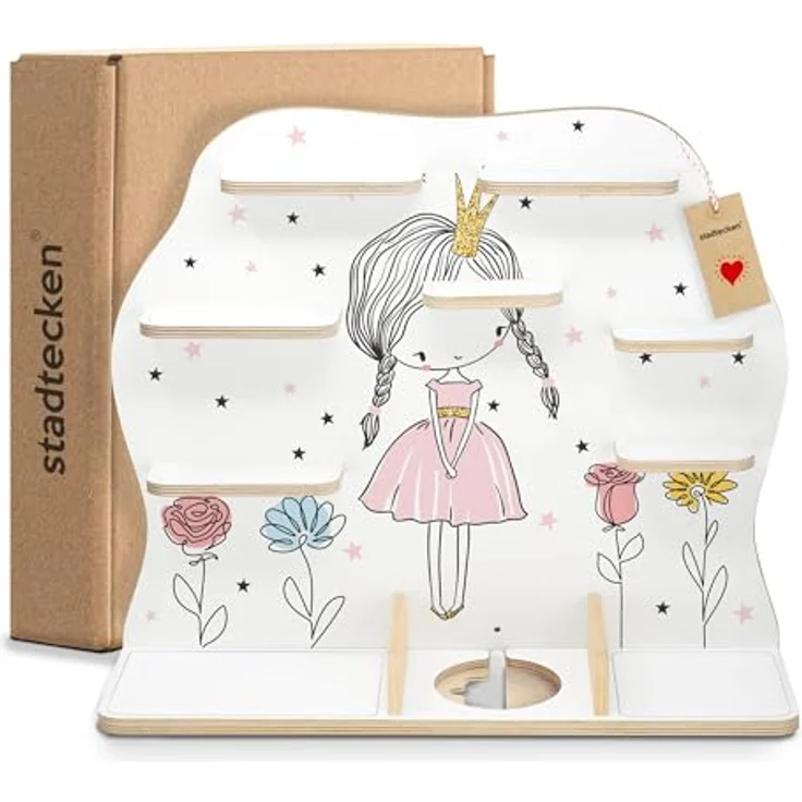 stadtecken Kinder Regal für Musikbox I Geeignet für die Toniebox und ca. 50 Tonies I Perfekte Aufbewahrung für Kinderzimmer I zum Aufstellen oder Aufhängen (Blumenprinzessin, Groß) – Bild 8