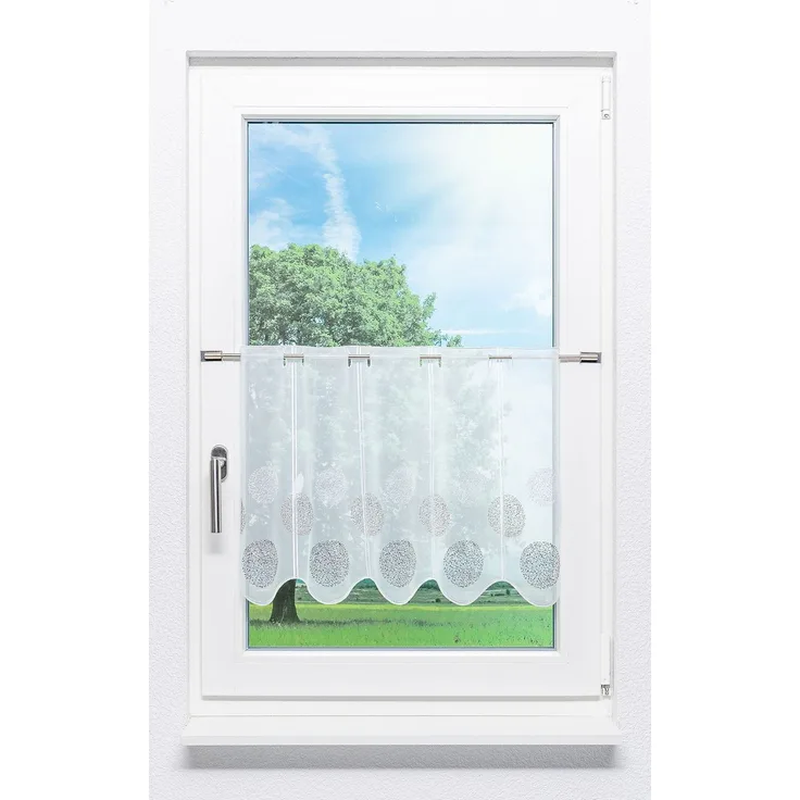 Scheibengardine Lysel - Kringel Muster (Bx H) 176cm * 45cm Braun/grau-braun