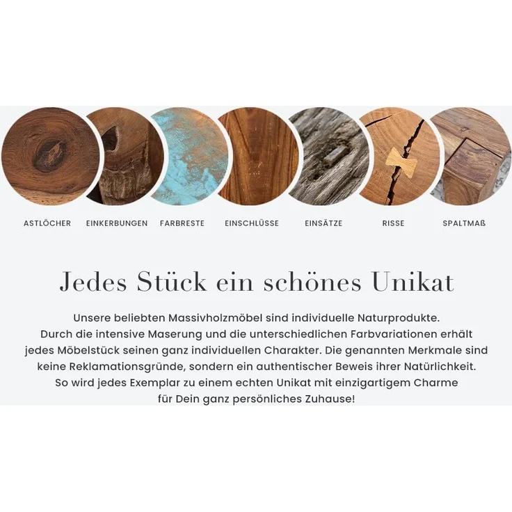 riess-ambiente Lowboard GOLDEN SUNSET 180cm schwarz gold (Einzelartikel, 1 St), Mango-Massivholz · Metall · TV-Schrank · 3D Front-Design · Wohnzimmer – Bild 7