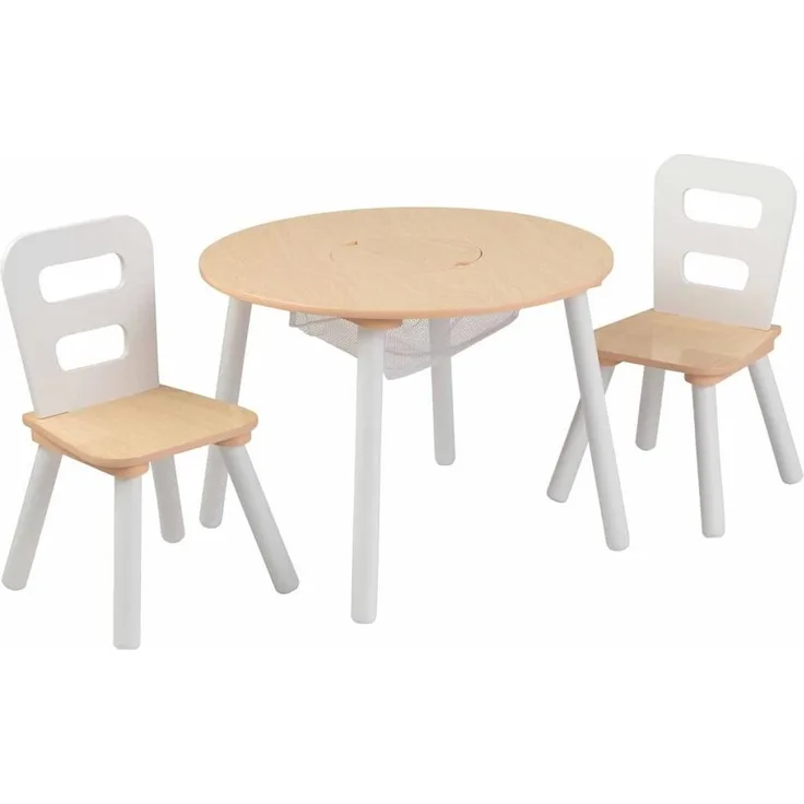 KidKraft Kindertisch mit 2 Stühlen Braun Massivholz 27027