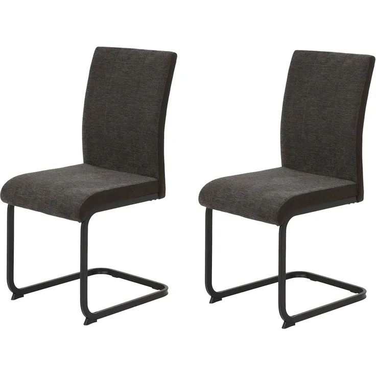 2er Set Schwingstuhl Linn - Webstoff Braun