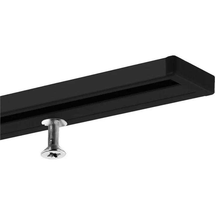 Gardineum Gardinenschiene Vorhangschiene in Aluminium, 1-läufig, flach, ab 2 m mittig geteilt, 1-läufig