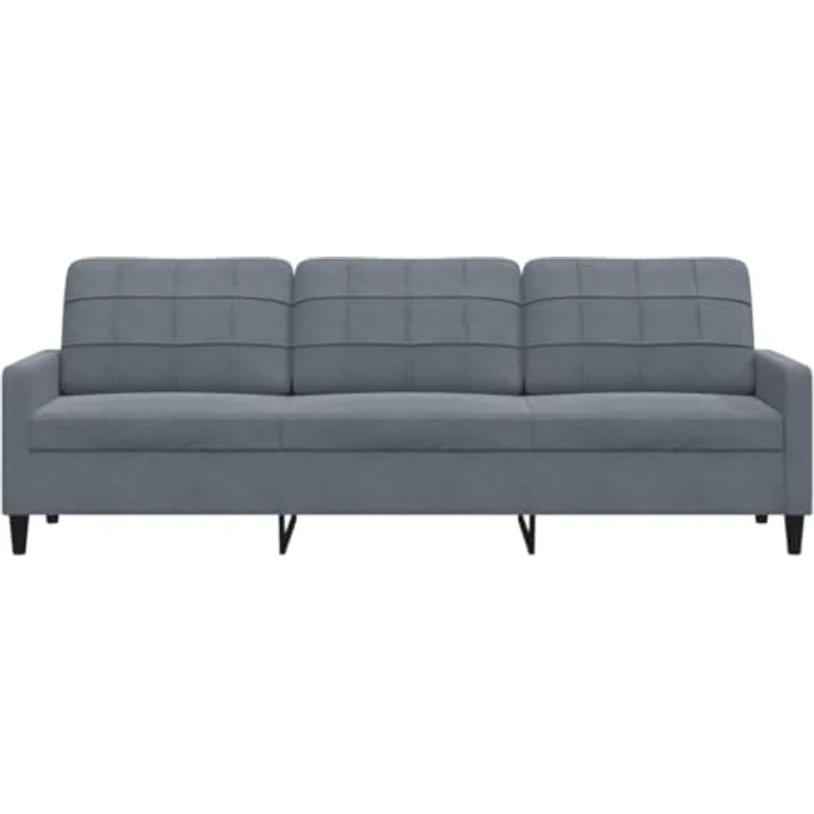 vidaXL 3-Sitzer-Sofa Dunkelgrau 210 cm Samt 4007645 – Bild 6