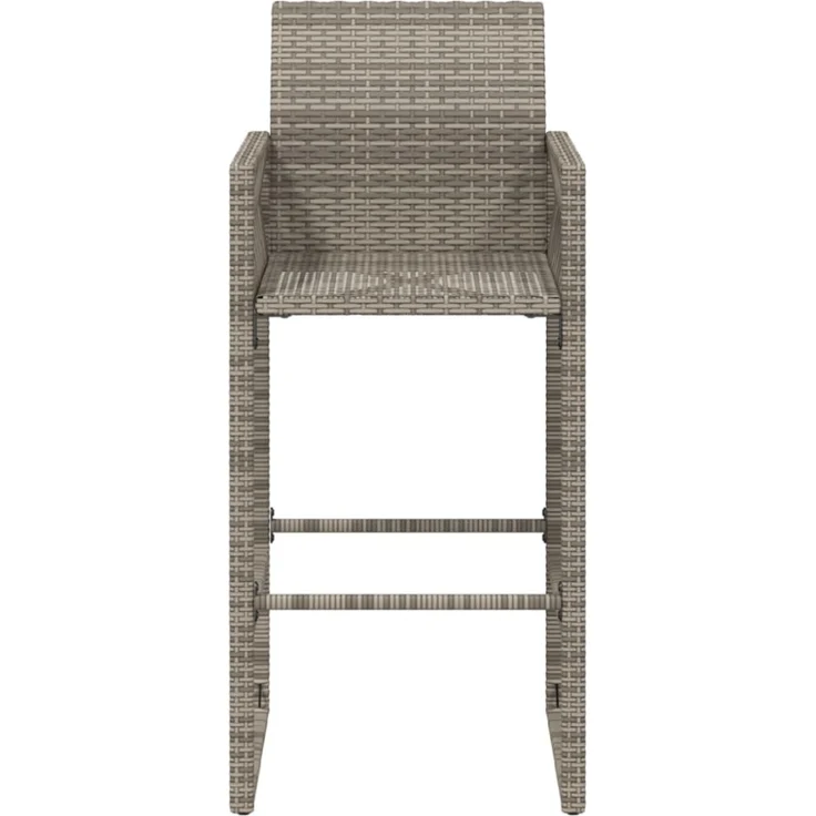 vidaXL Garten-Barhocker 2 Stk. Grau Poly Rattan 368704 – Bild 4