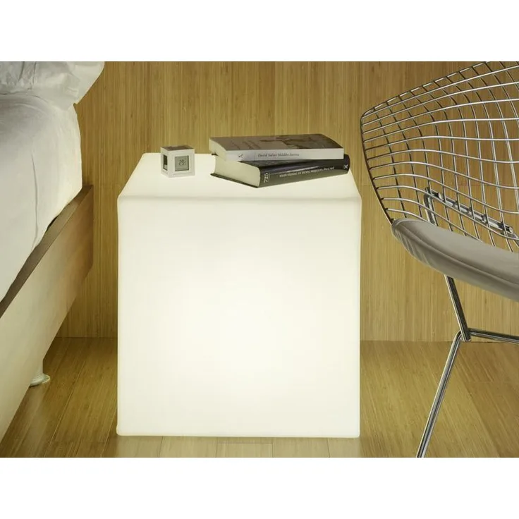 New Garden CUBY 53 Leuchtwürfel & Beistelltisch in weiss 230V