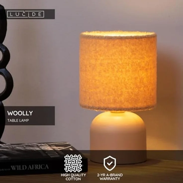 LUCIDE WOOLLY - Tischlampe - Ø 16 cm - 1xE14 - Ockergelb – Bild 3