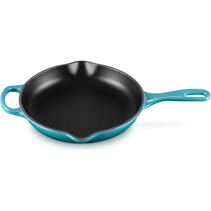Le Creuset Signature Gusseisen Brat- und Servierpfanne, Rund, Ø 23 cm, Für alle Herdarten inkl. Induktion geeignet, 1,93 kg, Karibik, 20182231700422