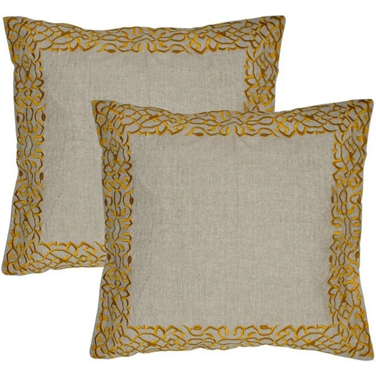Marrakesch Orient & Mediterran Interior Zierkissen 2er Set Kissenbezug Handgefertigt Frisia Gold 40x40cm, Boho Deko, (2 St) – Bild 4