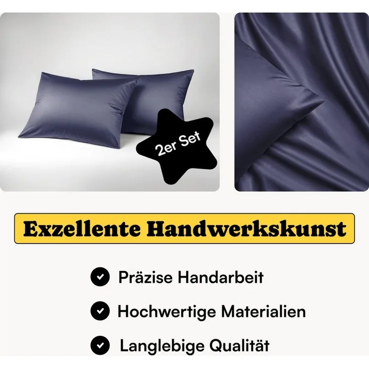 Seralino Kissenbezüge Set aus 100% Lyocell (Tencel) in Gr. 40x80, 80x80, 40x60cm, (2 Stück), besonders weich, schnelltrocknend, atmungsaktiv, aus Eukalyptusfasern