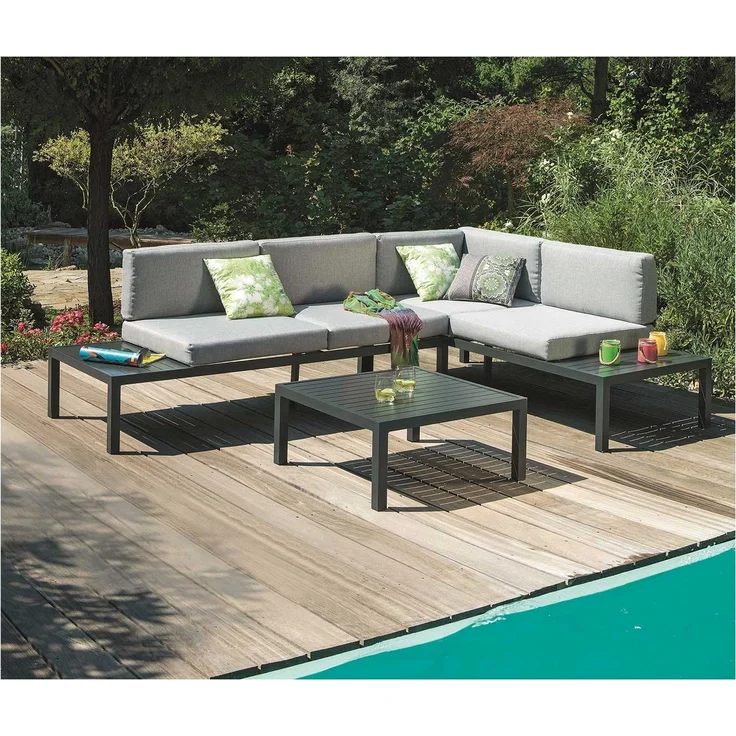Lounge-Set Benni, Aluminium, Grau – Bild 3