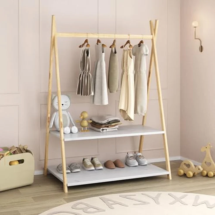 IDIMEX Kinderkleiderschrank DANILO Kindergarderobe freistehend Ablage Tipidesign – Bild 4