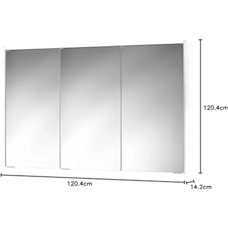 Sieper LED-Spiegelschrank KHX 120, 120 x 74 cm, Holzdekor Weiß, mit LED-Beleuchtung und Softclose-Türen – Bild 2