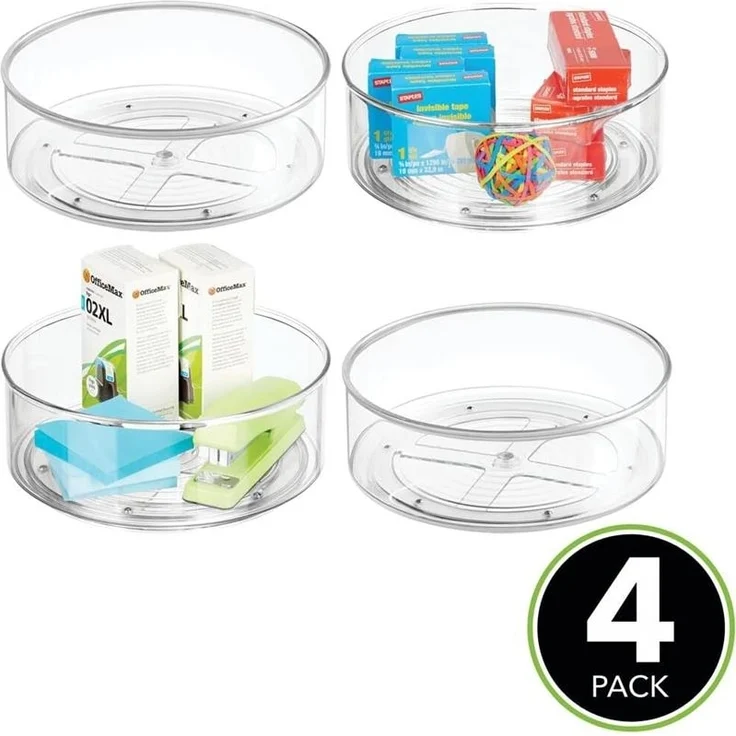 4er Set Drehbares Ordnungssystem Drehteller mDesign Transparent – Bild 2