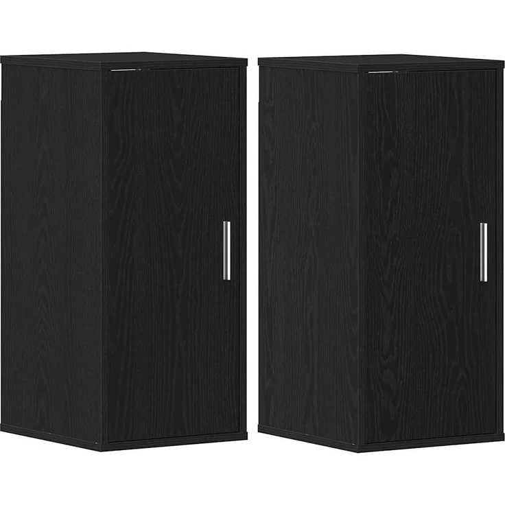 vidaXL Schuhschränke 2 Stk. Schwarz Eichen-Optik 32x35x70 cm 862076 – Bild 1