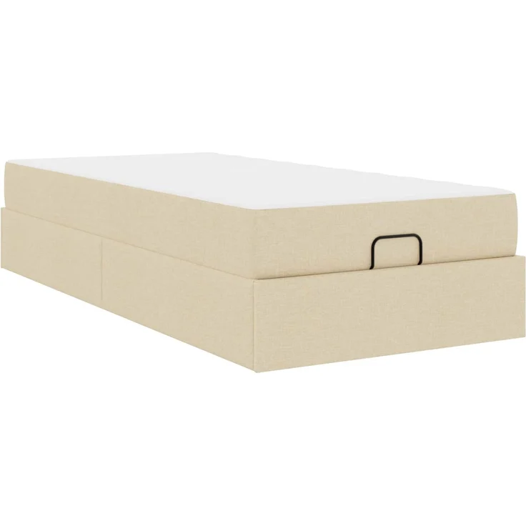 vidaXL Bettgestell mit Matratze mit Matratze 2 pcs Creme Stoff 3399464 – Bild 1