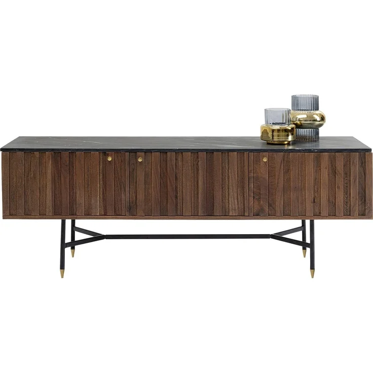 Kare Desgin Lowboard Apiano, braun/schwarz, Sideboard, TV-Konsole, 3 Türen, 3 Fächer, handgearbeitet, 55 x 150 x 40 cm (H/B/T) – Bild 6