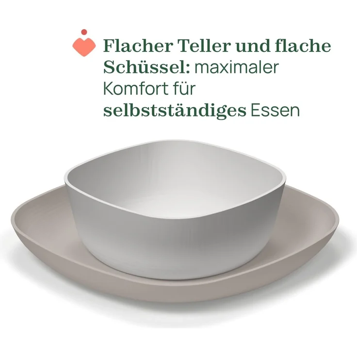 Chicco Geschirrset Kinder, Entwöhnungs-Brotteig-Set mit 1 Teller Platte und 1 Schüssel, 2 Stück, Stapelbarer Geschirrsatz, platzsparend, wiederverwendbar, 12+ Monate, Hellblau – Bild 3